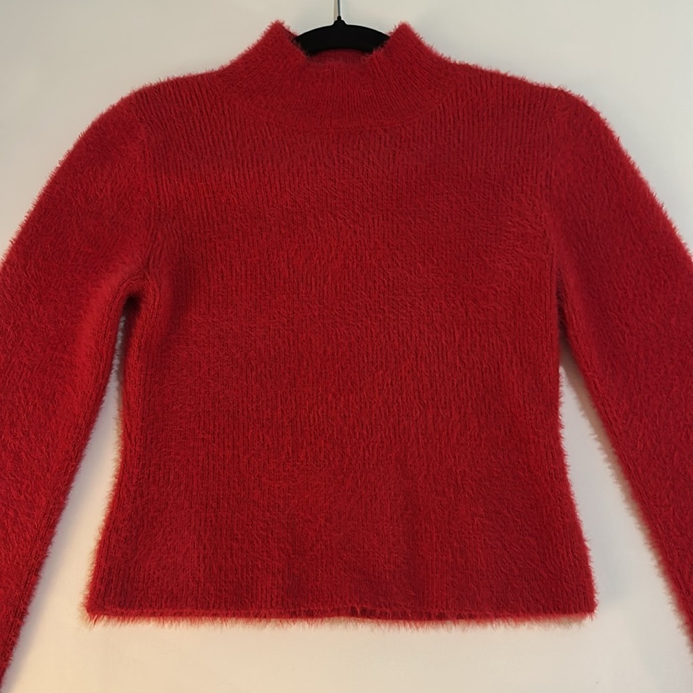 NWOT Sincerely Jules Red Fuzzy Turtleneck Sweater Size S - Picture 5 of 13